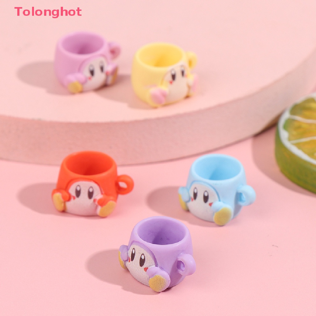 Set 5 Ly Nước Bằng Nhựa Resin Họa Tiết Hoạt Hình Cho Nhà Búp Bê 1 / 12