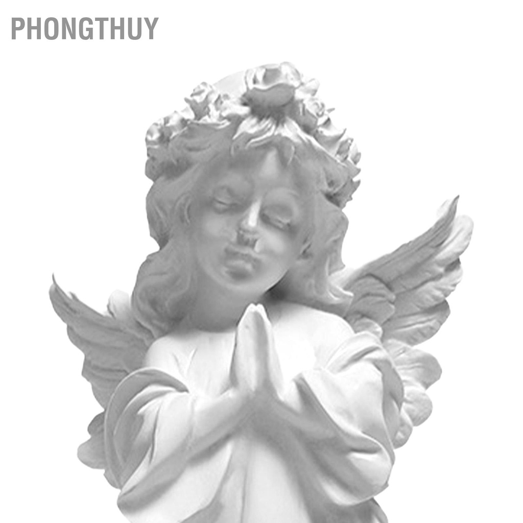 Tượng Thiên Thần Cầu Nguyện 16cm Thạch Cao phong cách bắc âu Trang Trí nhà cửa Phòng Văn