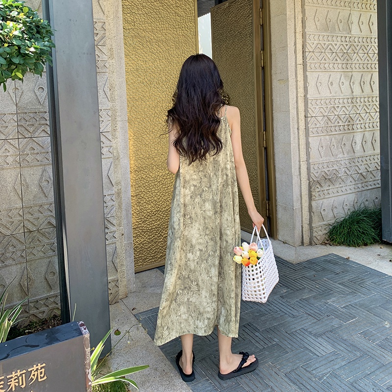 Đầm Hai Dây Họa Tiết Hoa Xinh Xắn Thời Trang Đi Biển