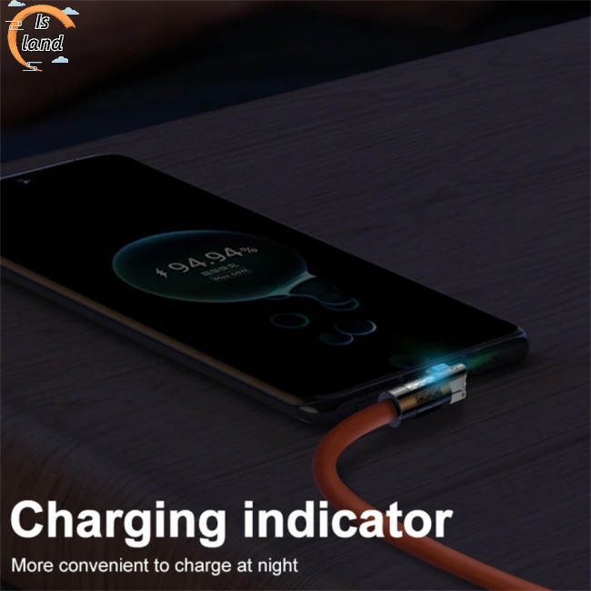 Dây Cáp Sạc Nhanh Usb Loại C 180 120w 6A Có Đèn Led Dành Cho Điện Thoại