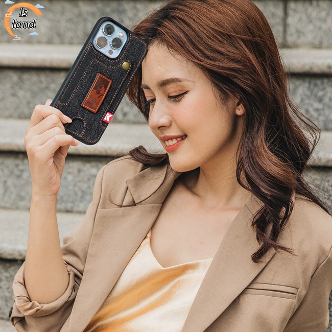 Ốp Điện Thoại Dạng Ví Có Ngăn Đựng Thẻ Và Dây Đeo Cổ Tay Cho Iphone13 Pro / Iphone14