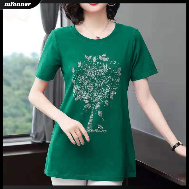 Áo Thun Tay Ngắn Cổ Tròn Màu Sắc Đơn Giản Cho Nữ