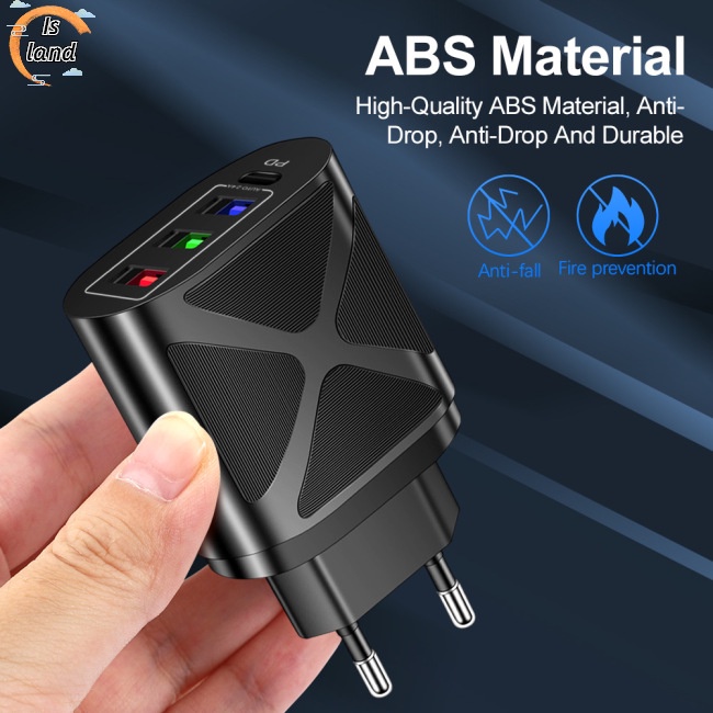 Sạc Điện Thoại 3 Cổng Usb + PD Type-c 3.1A Chống Cháy Chất Lượng Cao