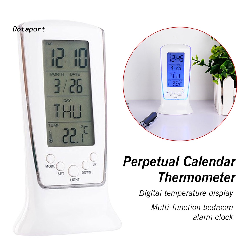 Đồng Hồ Báo Thức Điện Tử Màn Hình LCD Mini Không Ồn