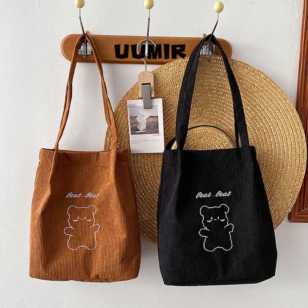 UUMIR Túi Tote Đeo Vai Cỡ Lớn Họa Tiết Gấu Dễ Thương Cho Nữ