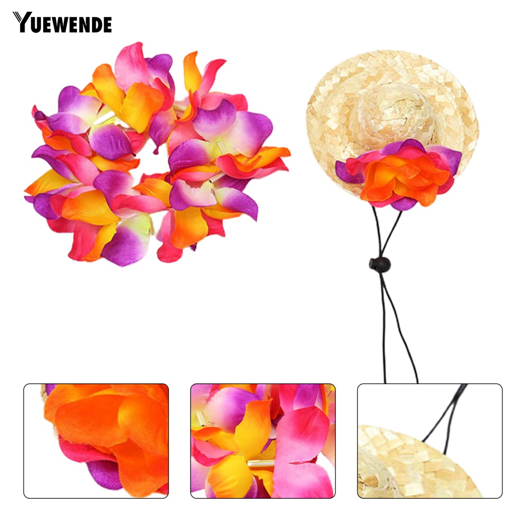 Nón Rơm Nhiều Màu Sắc Không Phai Cho Thú Cưng