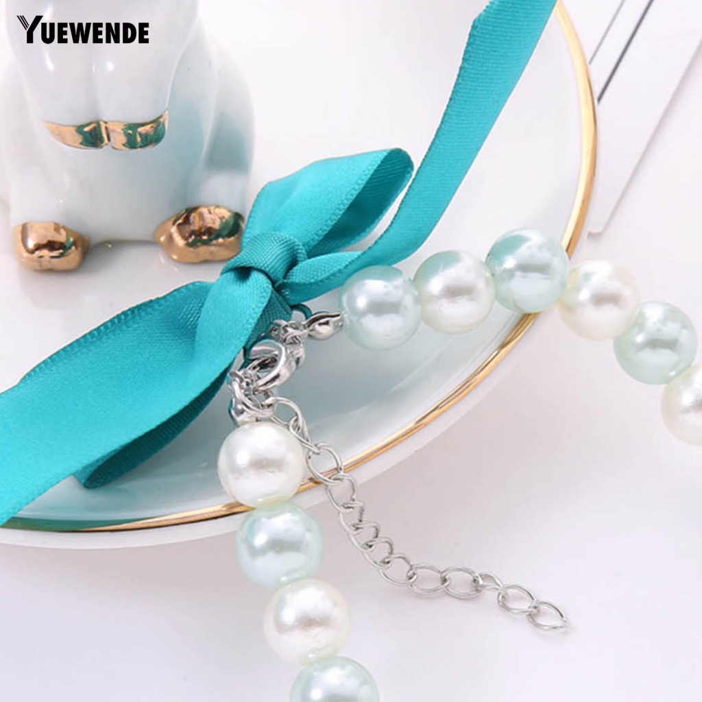 Vòng Cổ Ngọc Trai Giả Thắt Nơ Thời Trang Dành Cho Thú Cưng