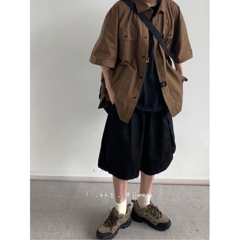 Áo Sơ Mi Ngắn Tay Phong Cách Retro Thời Trang Mùa Hè Cho Nam Nữ