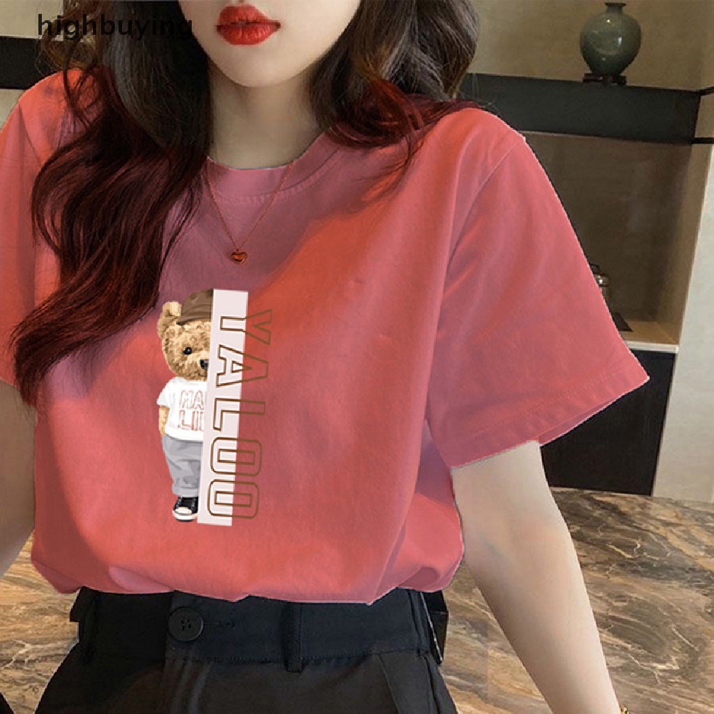 Áo Thun Tay Ngắn Cổ Tròn In Hình Gấu Belle Thời Trang Mùa Hè Cho Nữ