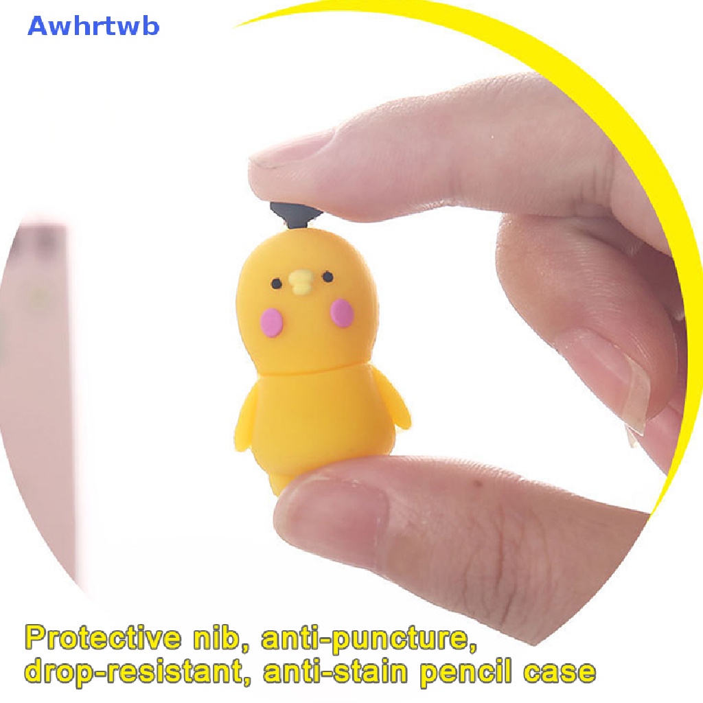 Set 3 Vỏ Bọc Bút Chì Bằng Cao Su Mềm Họa Tiết Động Vật Hoạt Hình Dễ Thương Cho Học Sinh Mới