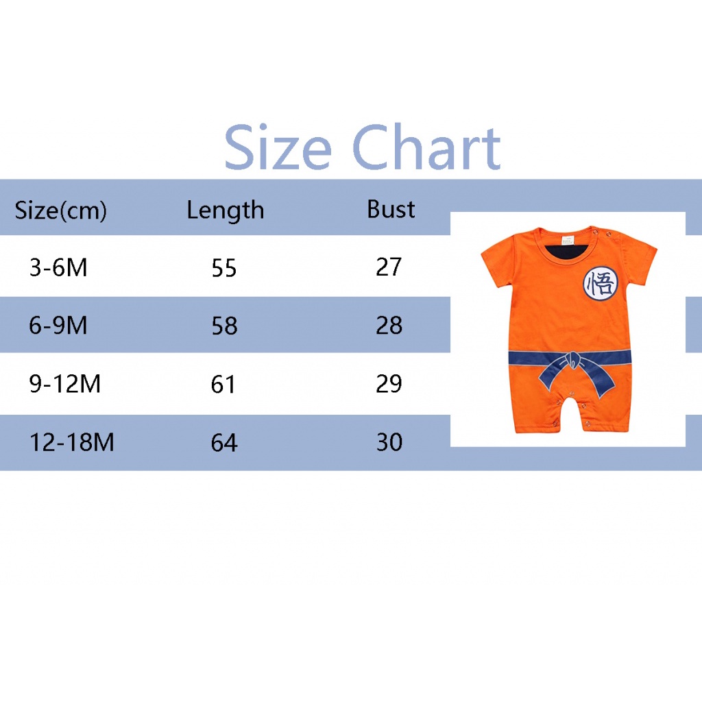 Bộ Áo Liền Quần Họa Tiết Hoạt Hình Goku Cho Bé Sơ Sinh 70-100cm UBZ4