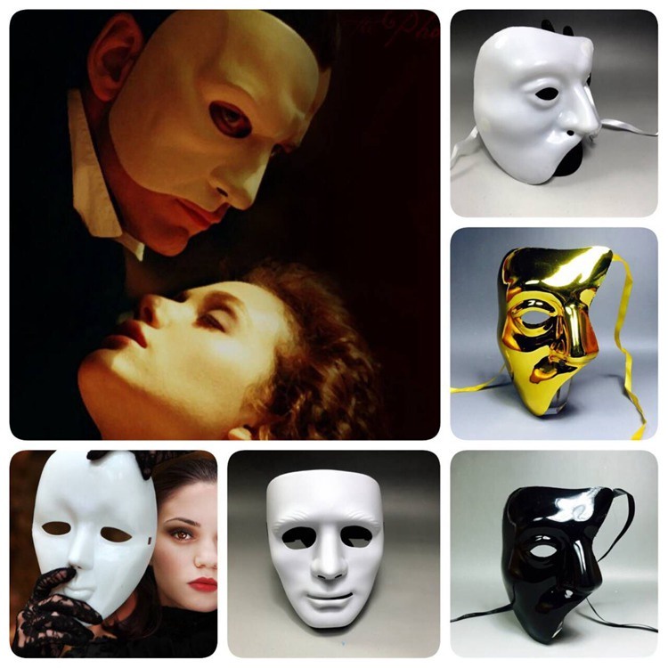 Phantom Of The Opera Mask Nam Họp Thường Niên Vàng Trắng Curator Venice Trang Điểm Halloween Trẻ Em