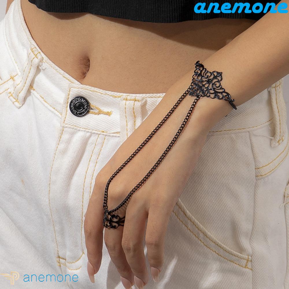 Vòng Đeo Tay Dạng Chuỗi Xích Nối Bằng Kim Loại Hình Vương Miện Phong Cách Punk Sáng Tạo