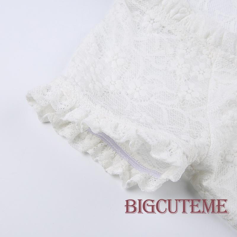 Áo Thun Crop Top Tay Ngắn Phối Ren Hoa Xuyên Thấu Thời Trang Mùa Hè Cho Nữ