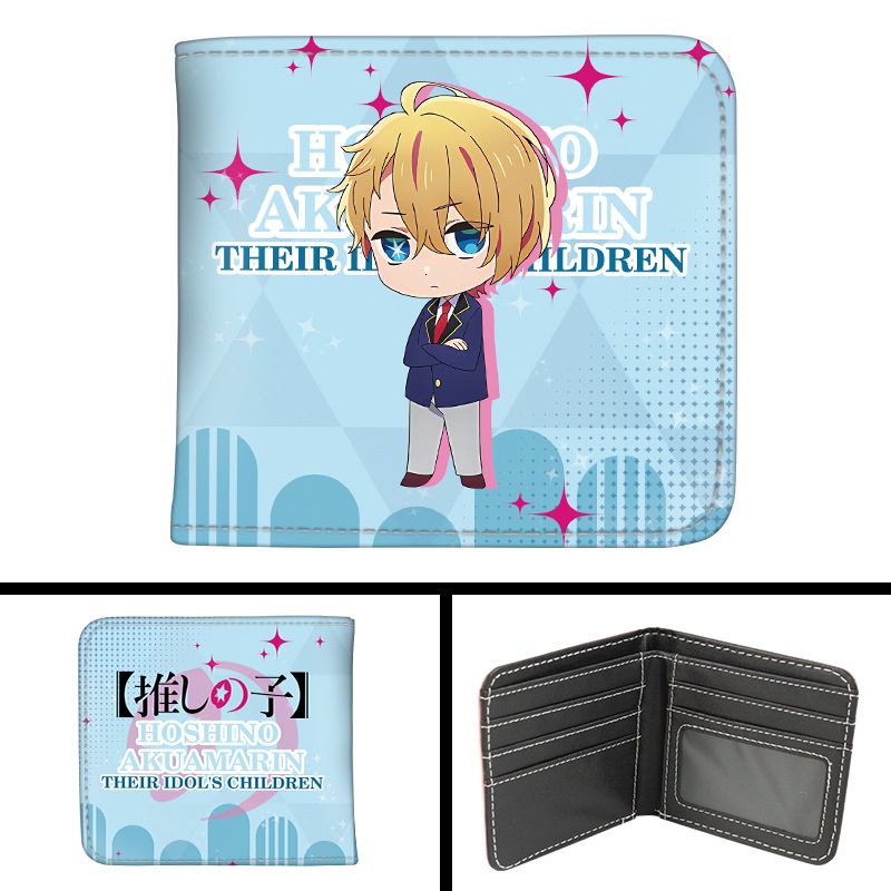Ví Đựng Tiền Xu Gấp Gọn Phối Khóa Kéo In Hình Anime Oshi no Ko Thời Trang Cho Học Sinh