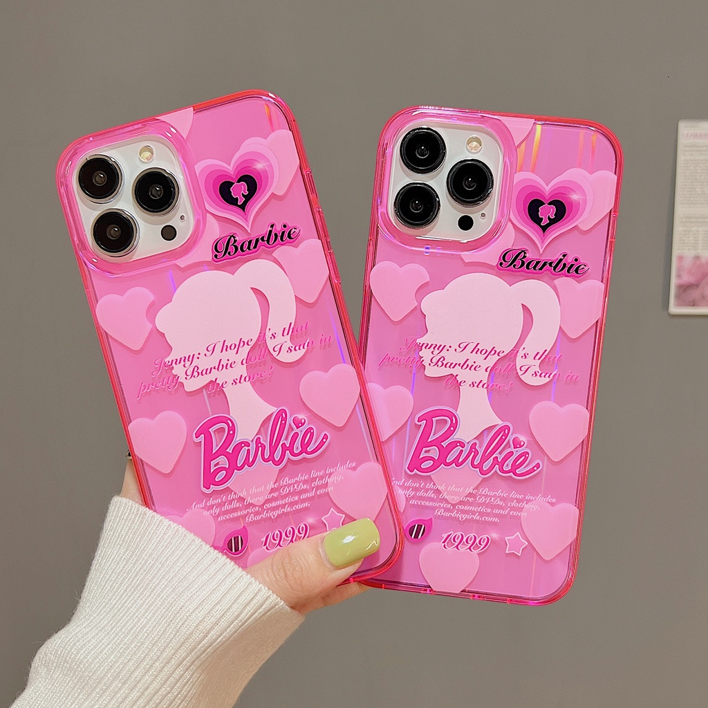 Ốp Điện Thoại Trong Suốt Họa Tiết Hoạt Hình Barbie Cho iPhone 14 13 12 11 Pro Max