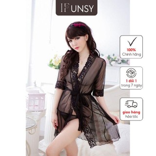 Váy Ngủ Sexy| Áo Choàng Ren Xuyên Thấu Quyến Rũ🌹[Freeship-Chất đẹp ]🌹Tặng Kèm Quần Chíp🌹 Ren Mềm Mịn N04