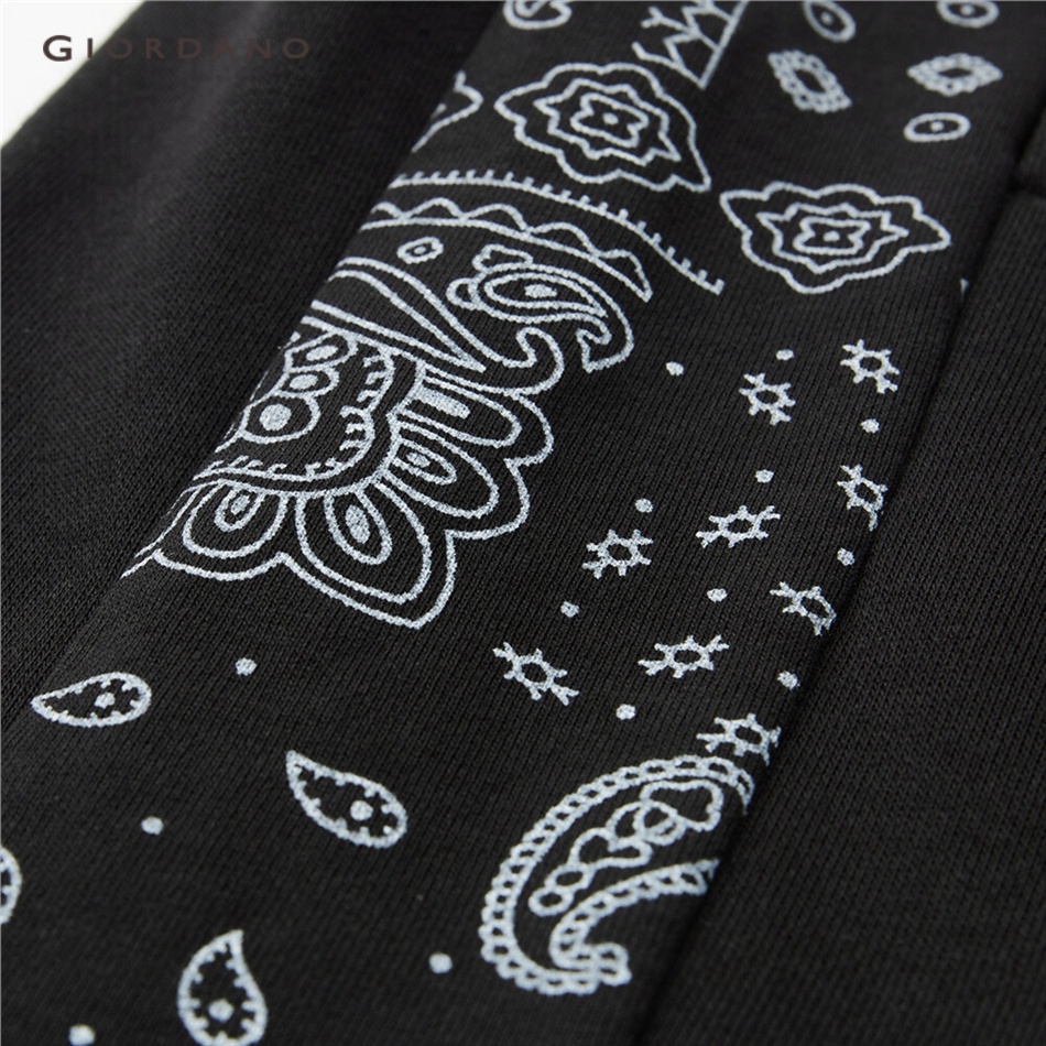 GIORDANO MEN Ethnic style paisley print elastic waist shorts 18103903