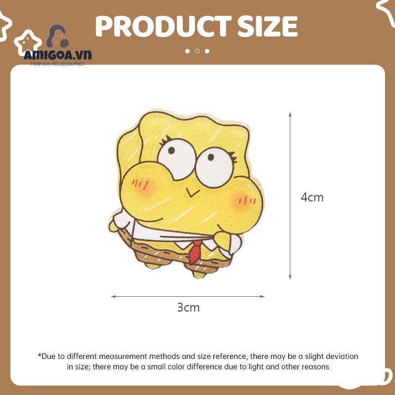 ✨✨Kẹp Tóc Hình Spongebob Bằng Acrylic Xinh Xắn Cho Nữ