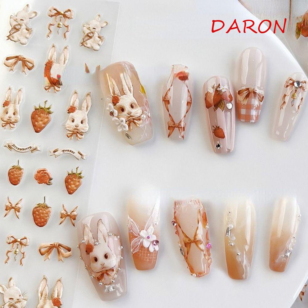 Miếng Dán Trang Trí Móng Tay Họa Tiết Hoạt Hình 5D DIY