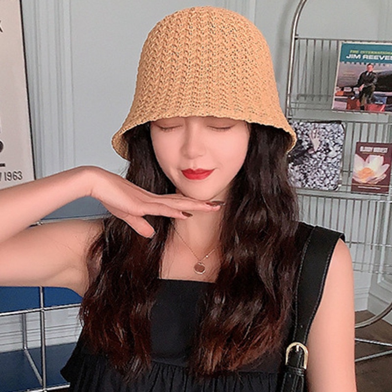 Ygt Mũ Bucket Dệt Kim Thoáng Khí Thời Trang Mùa Hè