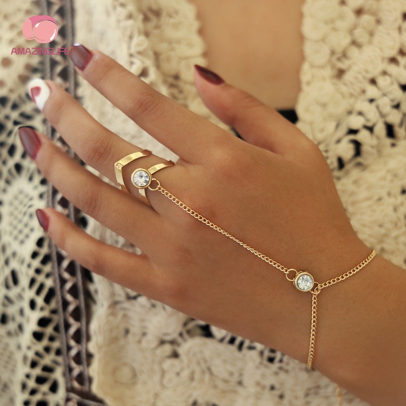 Bộ Nhẫn / Vòng Tay / Nhẫn Hình Mũi Tên Rỗng Đính Đá Zircon Lớn Màu Vàng / Bạc Phong Cách Cổ Điển Sang Trọng
