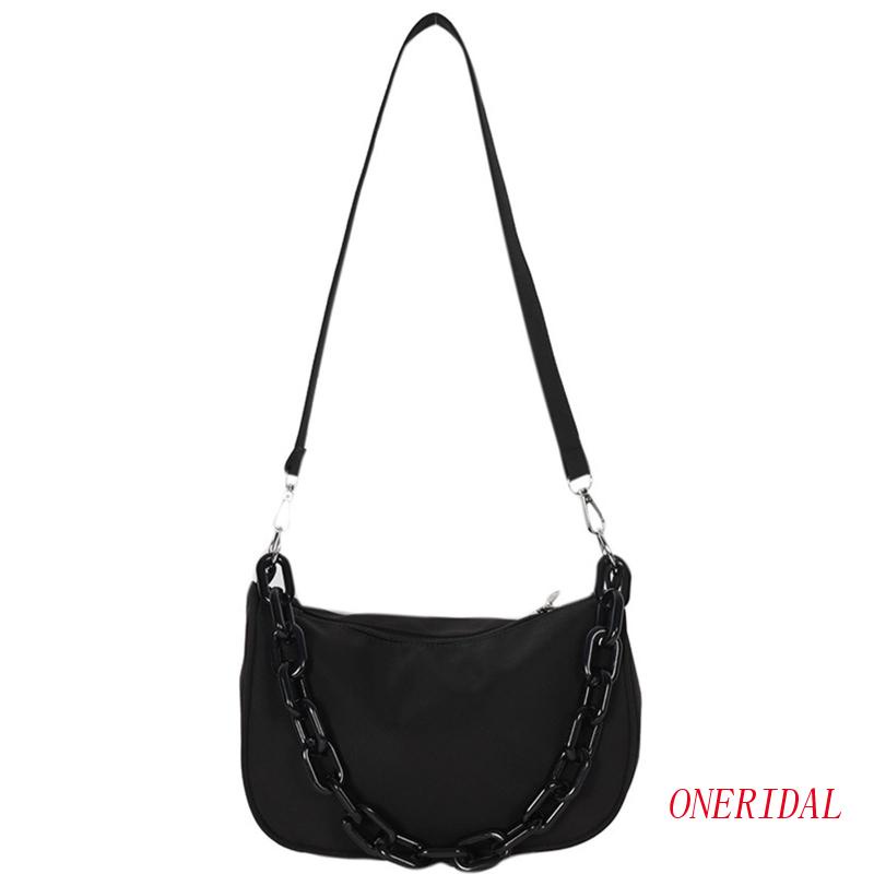 Túi Đeo Vai / Kẹp Nách Cỡ Nhỏ Chất Liệu Nilon + Acrylic Phối Dây Đeo Sợi X