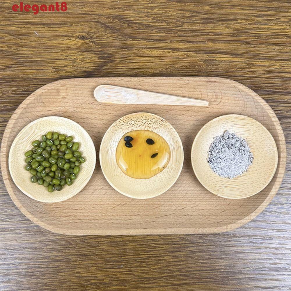 Set 3 Đĩa Tre Đựng Nước Chấm / Bơ Phong Cách Nhật Bản Tinh Tế Tiện Dụng Cho Gia Đình