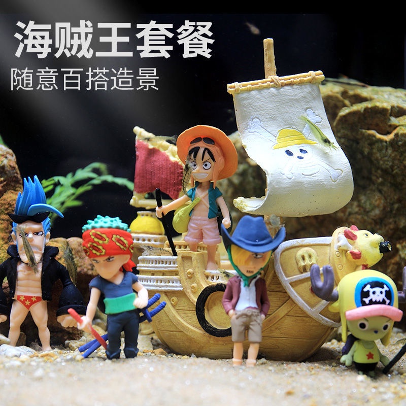 Tàu Cướp Biển Trong Phim Hoạt Hình one piece Trang Trí Bể Cá