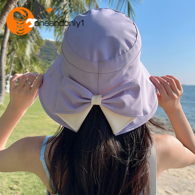 Nón Tai Bèo Vành Rộng Chống Nắng Đính Nơ Dễ Thương Thời Trang Mùa Hè Cho Nữ