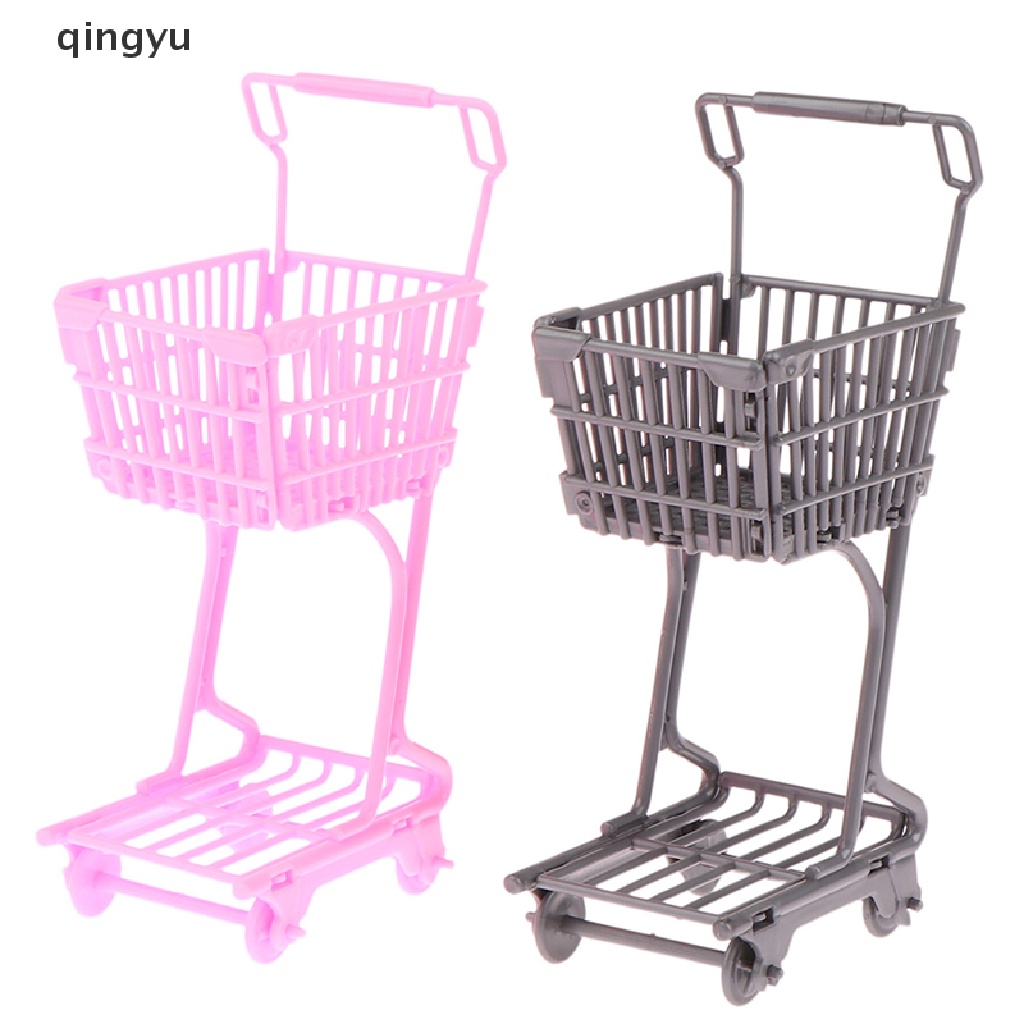 Mô Hình Xe Đẩy Mua Sắm Mini Thời Trang Cho Nhà Búp Bê