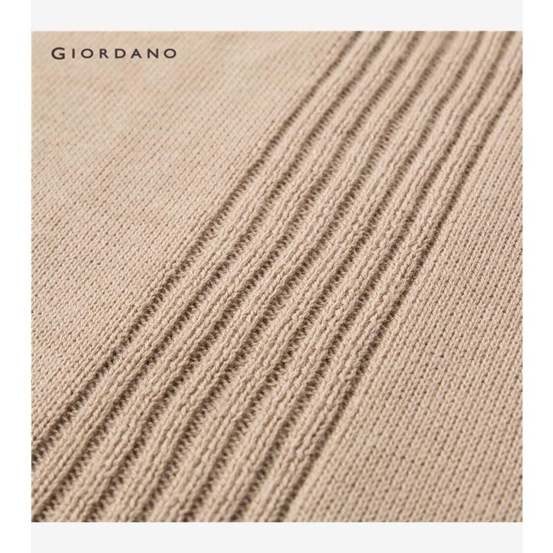 Áo polo GIORDANO 18053601 dệt kim gân cotton nhẹ cho nam