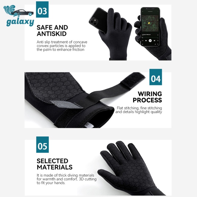 1 Cặp Găng Tay Lặn Dày 3mm Chống Trầy Xước Chống Trượt Chống Mài Mòn Cho Nam Nữ