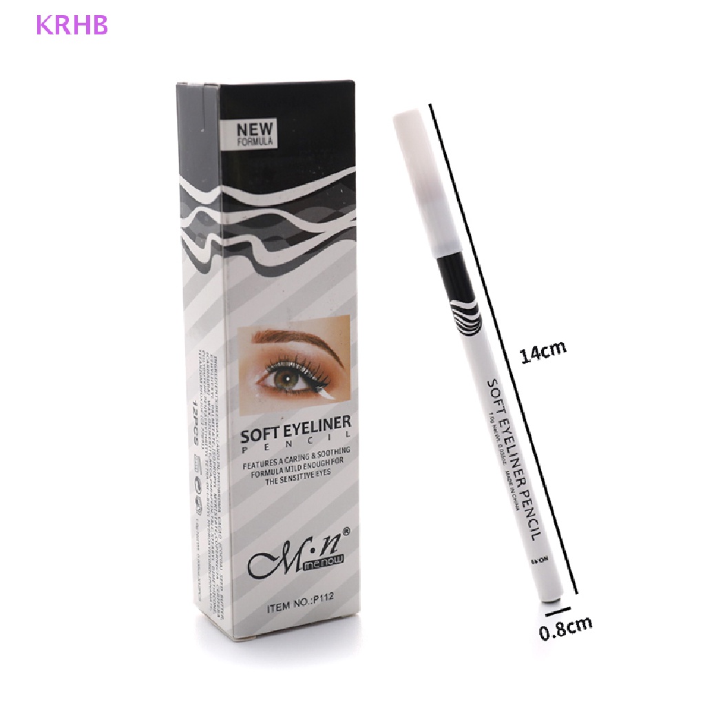 Set 12 Bút Kẻ Mắt Màu Trắng Mềm Mượt Chống Thấm Nước Độc Đáo