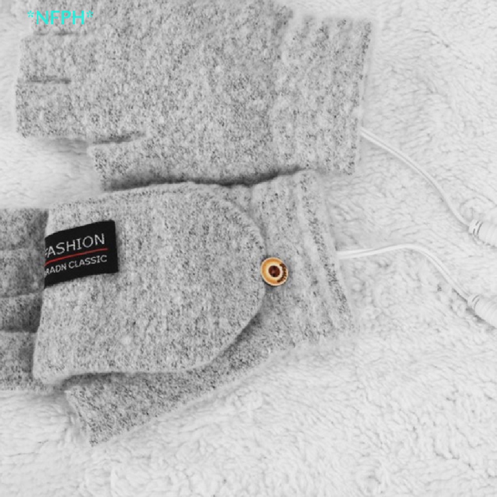 Găng Tay Hở Ngón 2 Mặt Chạy Điện USB Mới