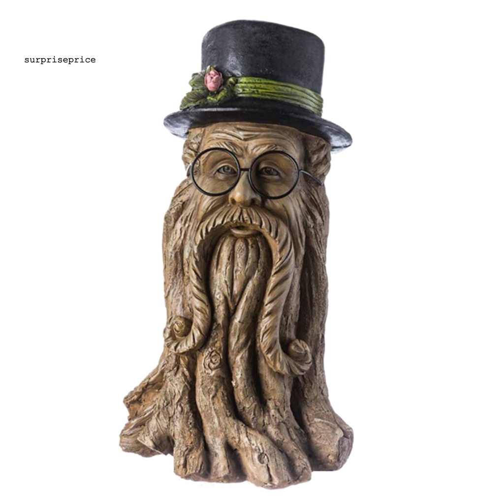 Mô Hình Điêu Khắc Sân Vườn Bằng Nhựa Resin Không Phai Màu Phong Cách Vintage Kèm Mũ