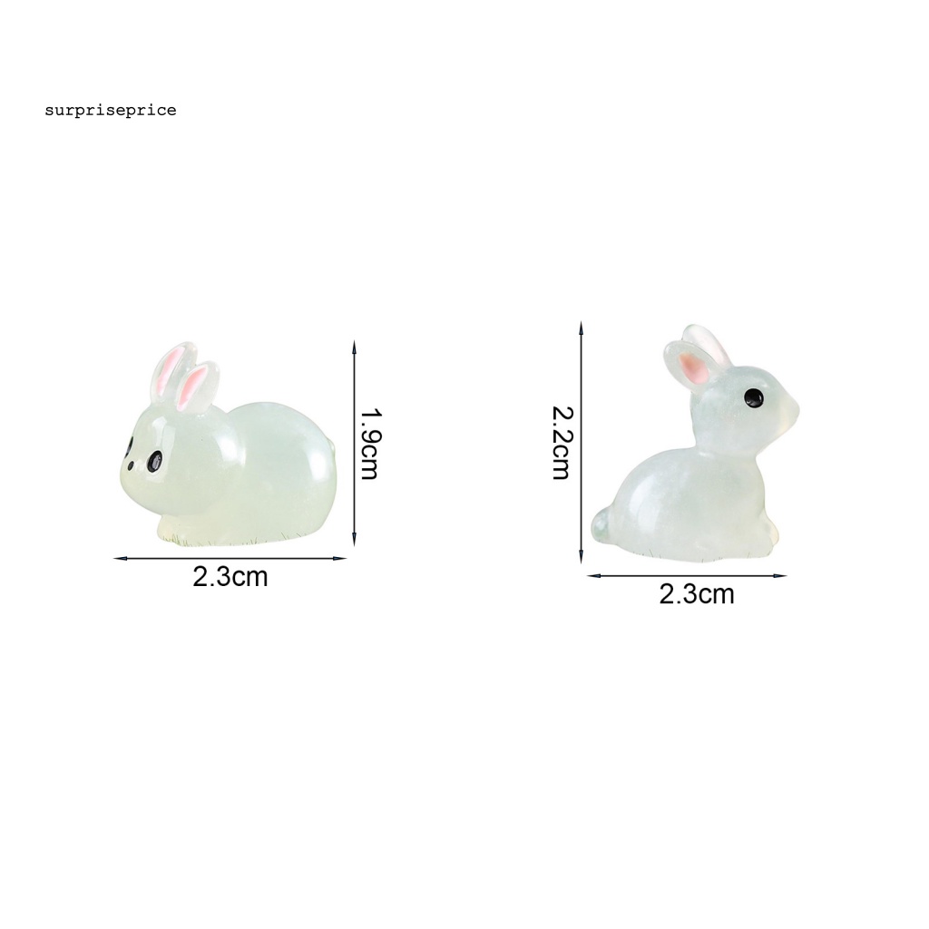 Set 10 Tượng Thỏ Mắt Phát Quang Trang Trí Tiệc Tùng / Phục Sinh