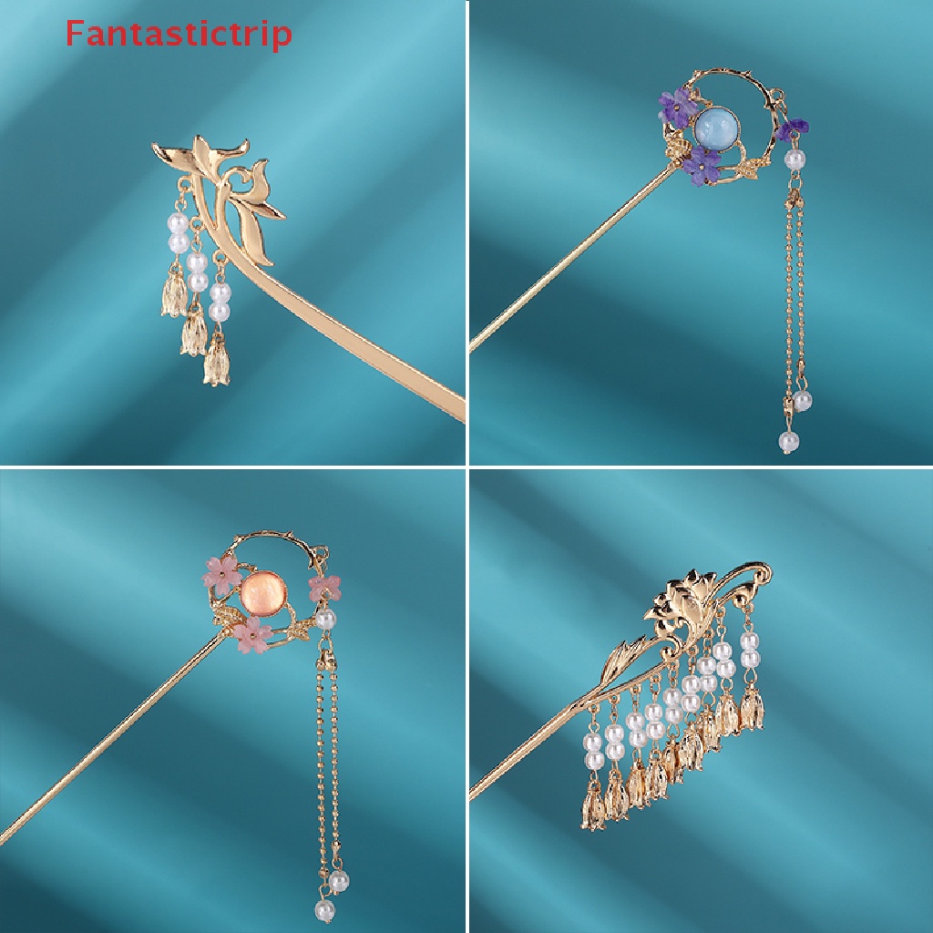 Trâm Cài Tóc Kim Loại Tráng Men Phong Cách Hanfu Trung Hoa Cổ Điển Cho Nữ Mới