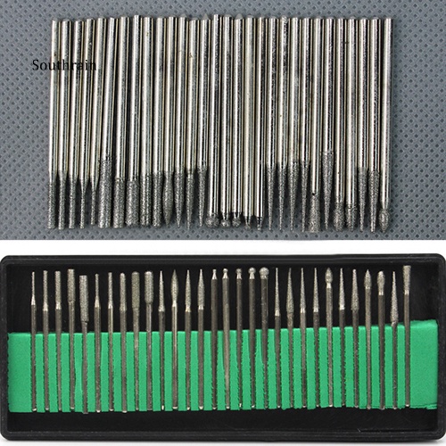 Bộ 30 Mũi Khoan Kim Cương Dùng Chạm Khắc Đá Thủy Tinh / Đá