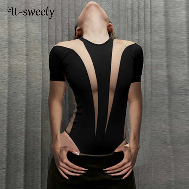 Bodysuit Cổ Tròn Ngắn Tay Thời Trang Gợi Cảm Dành Cho Nữ 2023