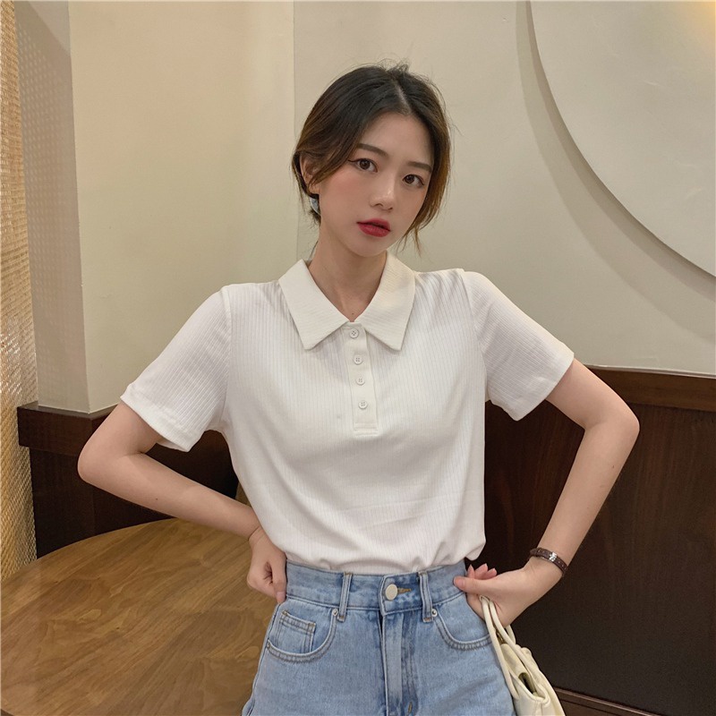 Áo polo thể thao SUXI tay ngắn dáng rộng thời trang mùa hè cho nữ