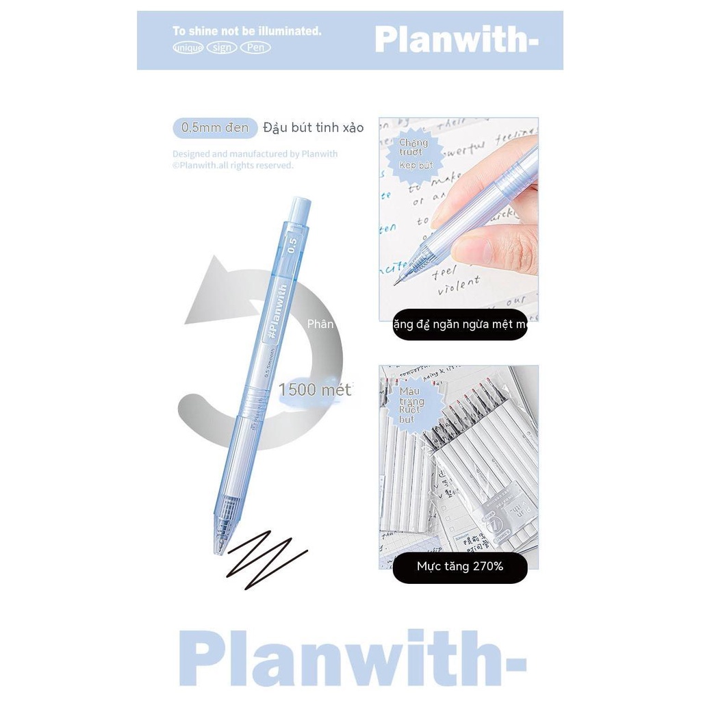 Hộp Bút Mực Gel Trong Suốt Ngòi 0.5mm Dành Cho Học Sinh
