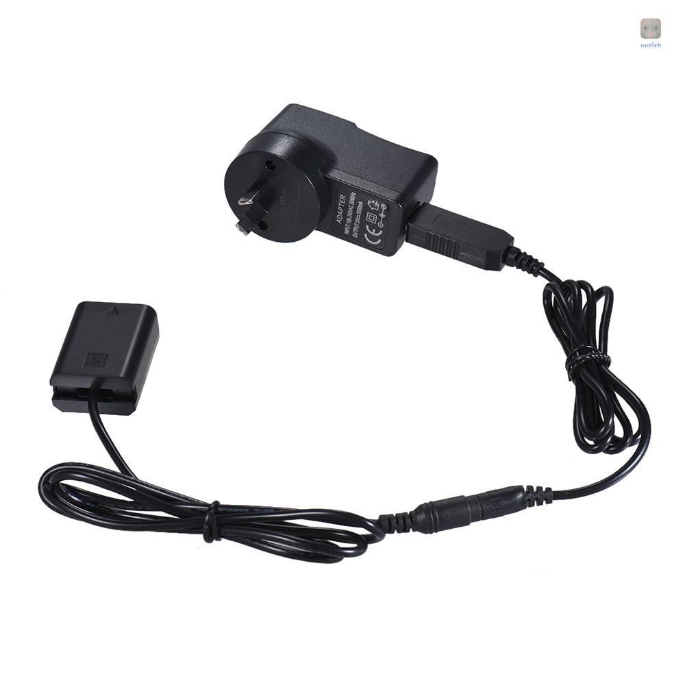 Dây Cáp Nguồn USB Andoer NP-FW50 + Phích Cắm 5V 3A AC-PW20 Thay Thế Chuyên Dụng Cho NEX-3 / 5 / 6 / 7 Series A33 A37 A35 A55 a7 a7R a7II A6000 A6300