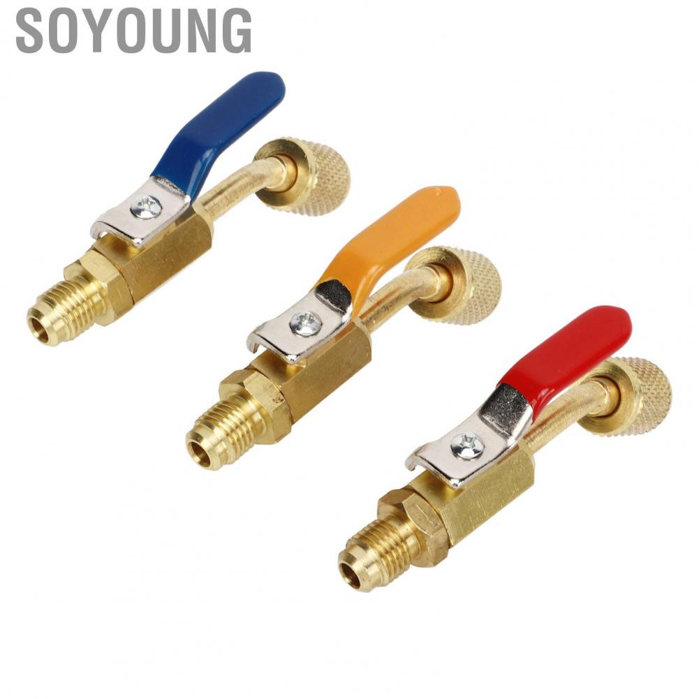Soyoung Refrigerant Ball Valve  Air Conditioning Refrigerant Ball Valve 6PCS Easy Connection  for R410A R134A Refrigeration Charging Hoses