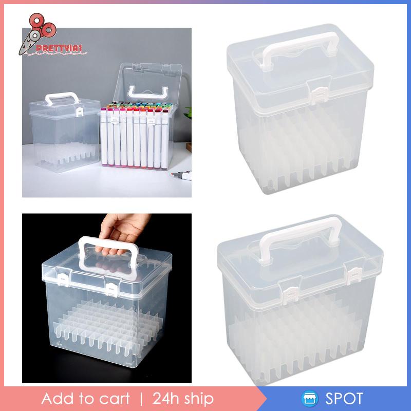 [Prettyia1] Hộp Đựng Bút Đánh Dấu Rỗng Thủ Công Có Tay Cầm Cho Trường Học