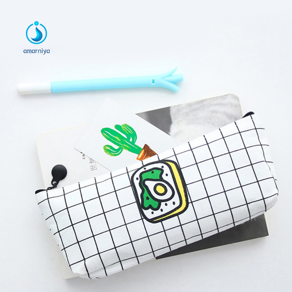 Túi Đựng Bút Bằng Vải Canvas Hình Thức Ăn Dễ Thương Sáng Tạo