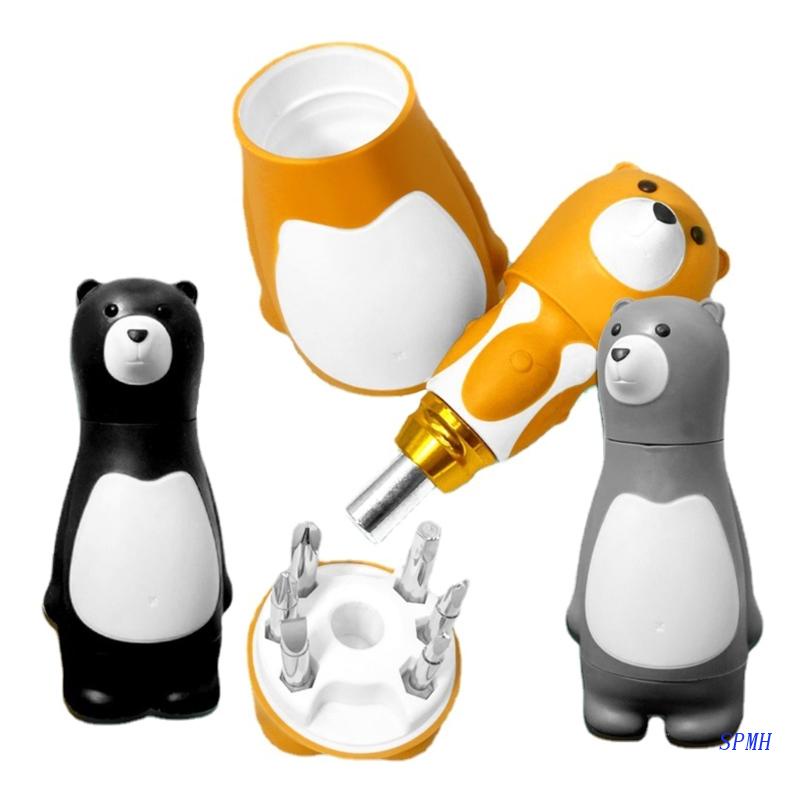 Bộ Dụng Cụ Sửa Chữa DIY 6 Trong 1 Có Rãnh Tháo Rời Hình Gấu Hoạt Hình