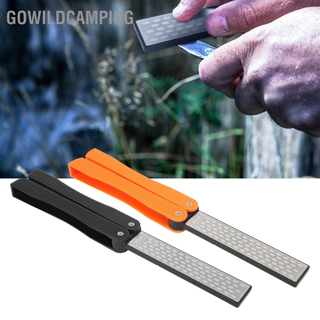 GoWildCamping Dụng cụ mài dao kim cương hình ngành, dụng cụ mài dao gấp hai mặt, dụng cụ mài dao ngoài trời di động, dụng cụ mài dao nhà bếp cmman