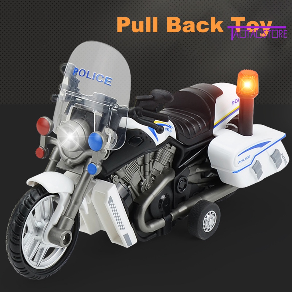 Đồ Chơi Xe Cảnh Sát Xe Máy Không Cần Khoan Tay Có Đèn LED Nhấp Nháy Cho Trẻ Em