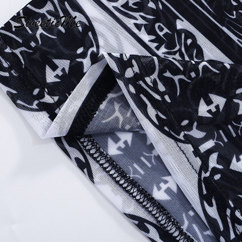 Bộ Áo Tank Top Cổ Cao Dáng Ôm In Họa Tiết Màu Tương Phản Thời Trang 2023 Cho Nữ